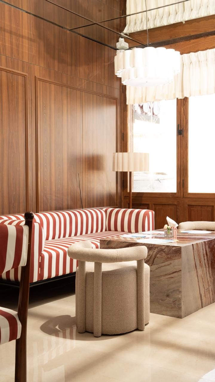 Striped booth inside Exactly This
